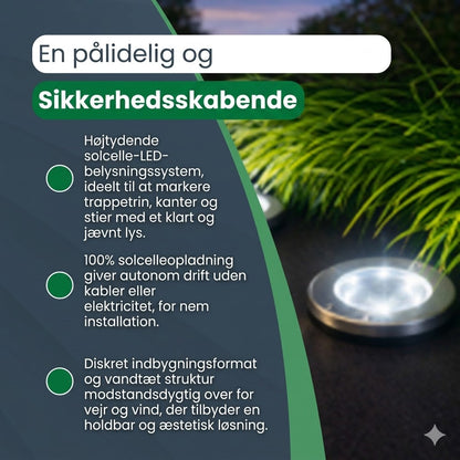 LumaStep | Udendørs solcellelampe til have og trapper | Vandtæt LED-spot til stier og bedafgrænsning