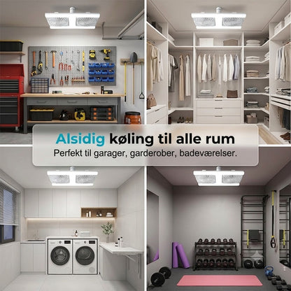 Loftsventilator med dobbelt hoved og LED-lys – moderne design med fjernbetjening til stue og soveværelse