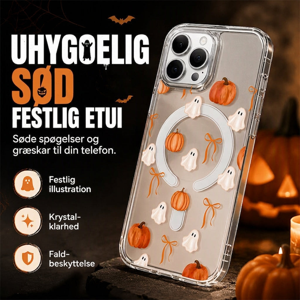 Sødt gennemsigtigt mobilcover til Halloween