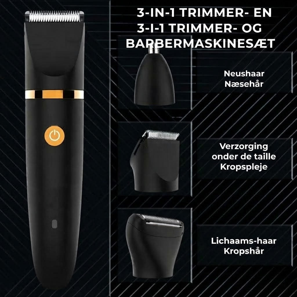 3-i-1 Elektrisk kropstrimmer til mænd