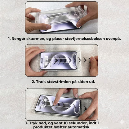 iPhone Beskyttelsessæt – Støvfri Skærmbeskyttelse i Hærdet Glas