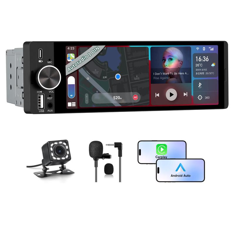 6,36-tommer trådløs smart touchskærm | Bluetooth | Stemmestyring | HD-multimedieskærm