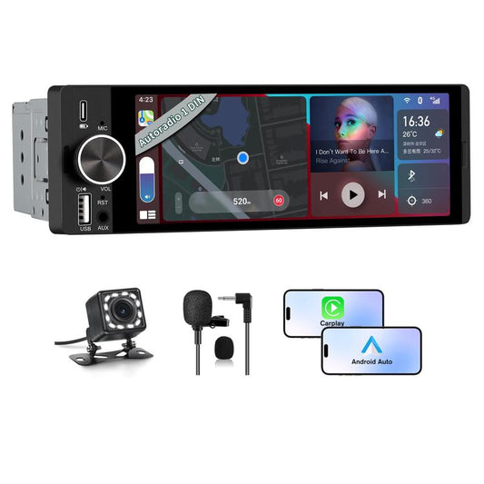6,36-tommer trådløs smart touchskærm | Bluetooth | Stemmestyring | HD-multimedieskærm