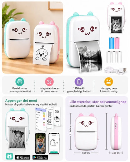 Blækfri Lommeprinter – Bærbar Termoprinter