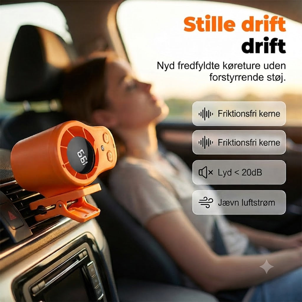 Håndfri personlig vifte med LED-skærm