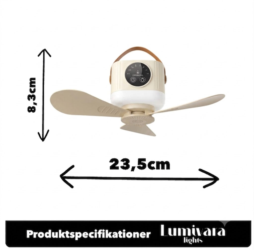 CAMPBREEZE™ | Genopladelig lampe med ventilator