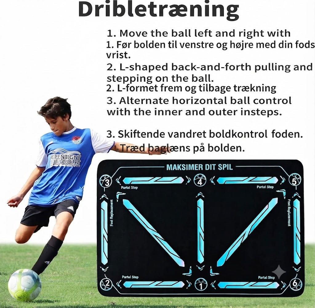 ⚽ Fodboldtræningsmåtte til alle niveauer, skridsikker og lydløs