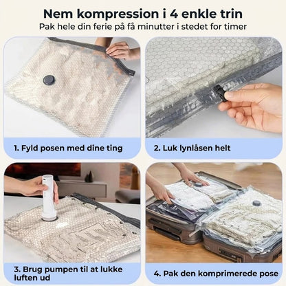 Vakuumpumpe med pladsbesparende poser