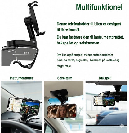 360° Mobilholder til bilens instrumentbræt