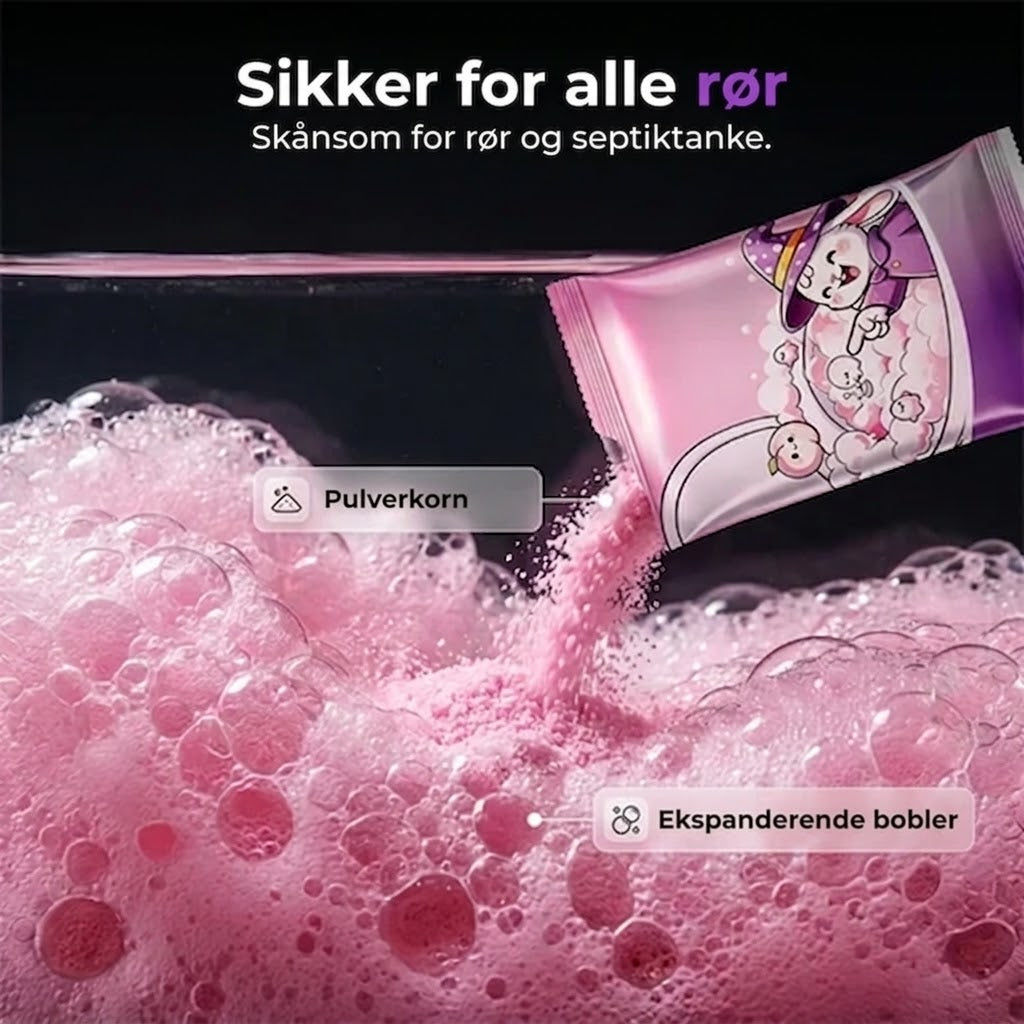 Skummende toiletrensepulver