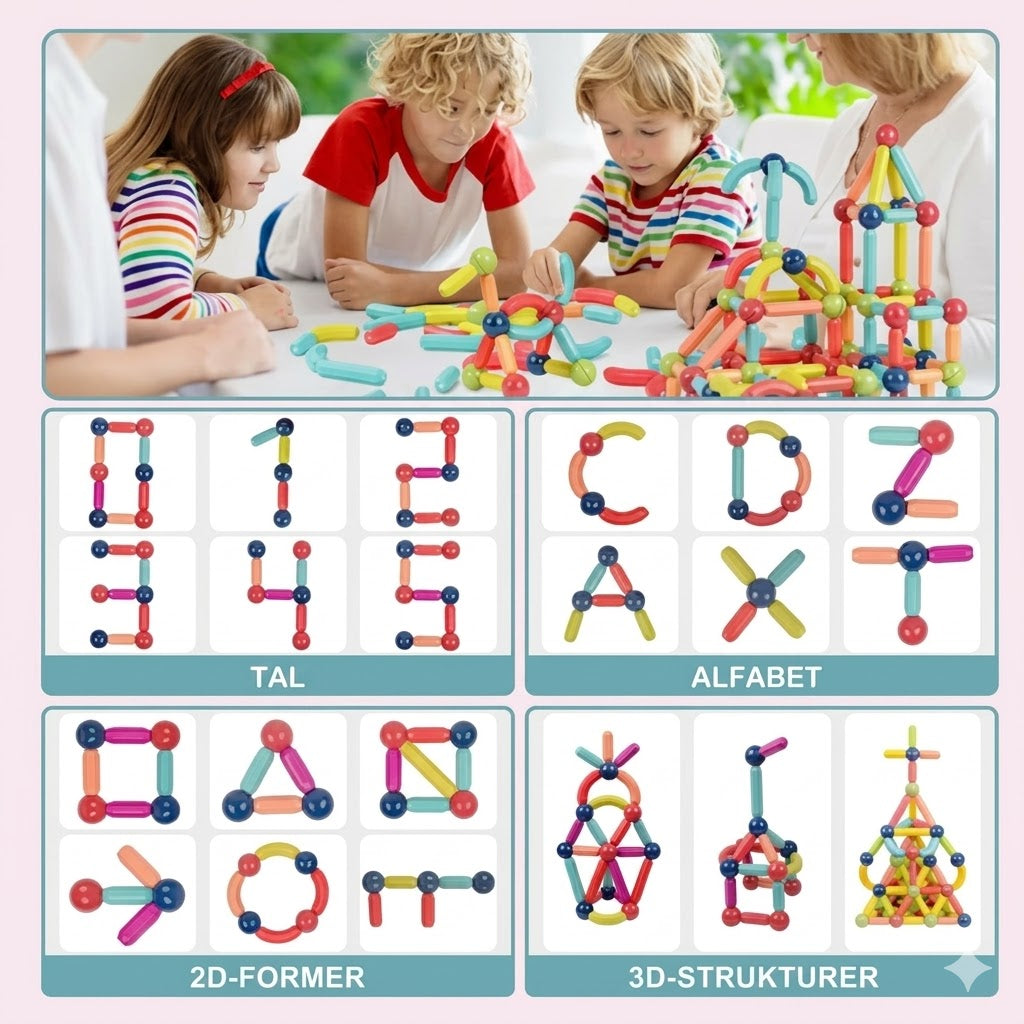 Magnetix™ Magnetiske byggestave