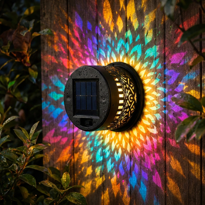 ProjectAura™ | Solcelledrevet Mandala Projektionsvæglampe