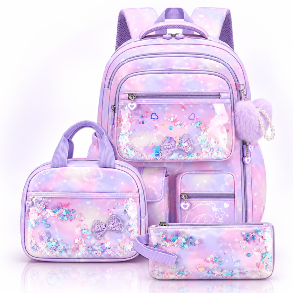 DreamPack | 3-delt Skolestartsæt med Glitrende Detaljer