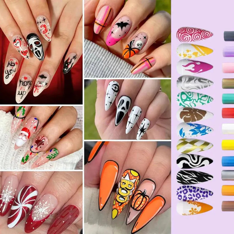 Nail Art Marker™ | Tuschpen til tynde & brede linjer | Til skarpe detaljer og fyldige farveflader