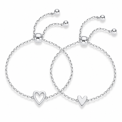 Love Bracelet Set – Matchende hjertearmbånd i 14K guldbelægning