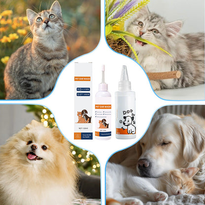 🐾 KØB 2, FÅ 1 GRATIS! ✨ Ørerens til kæledyr – Mild formel med beroligende aloe vera til hunde og katte, forebygger infektioner og dårlig lugt 🌿👂