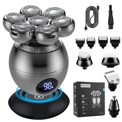 💪 7D Fleksibelt barbermaskinesæt | 5-i-1 Multifunktion⚡ Trådløs opladning + LED-batteriindikator🚿 Våd- og tørbarbering · Vaskbar🪐 Praktisk til rejsen