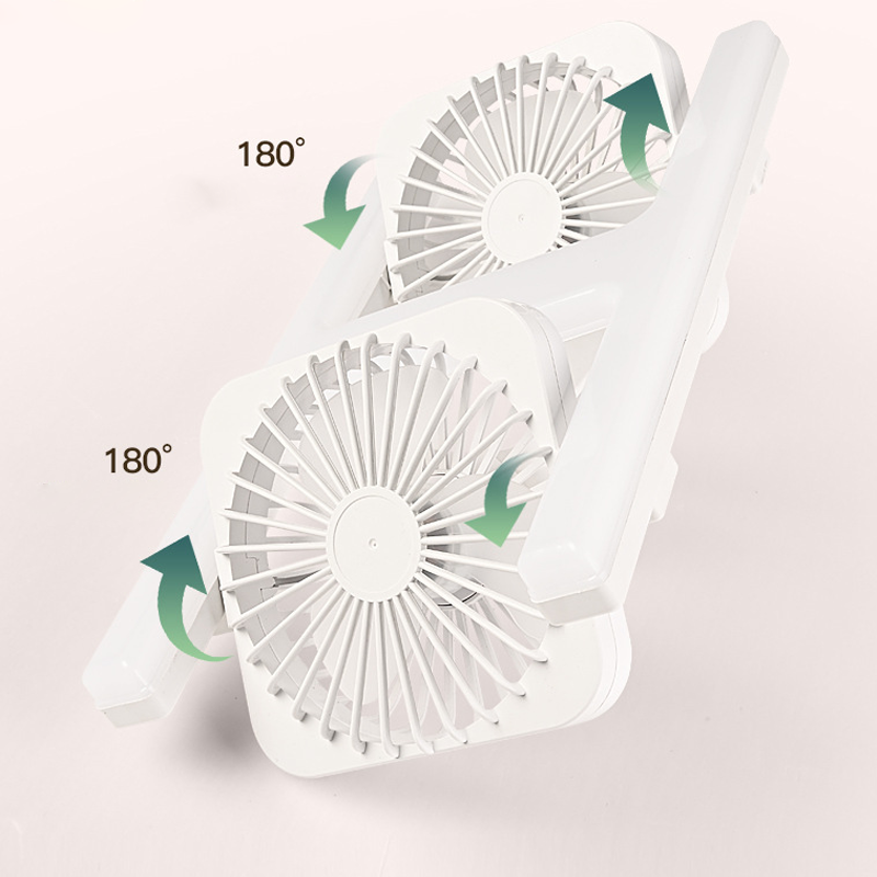 Loftsventilator med dobbelt hoved og LED-lys – moderne design med fjernbetjening til stue og soveværelse